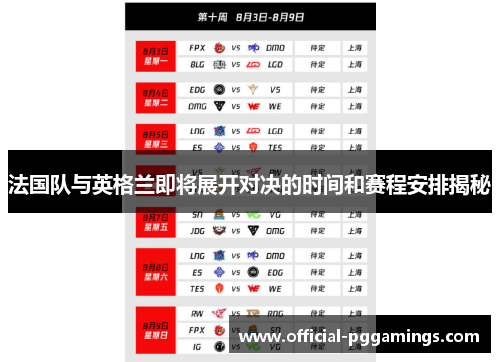 法国队与英格兰即将展开对决的时间和赛程安排揭秘